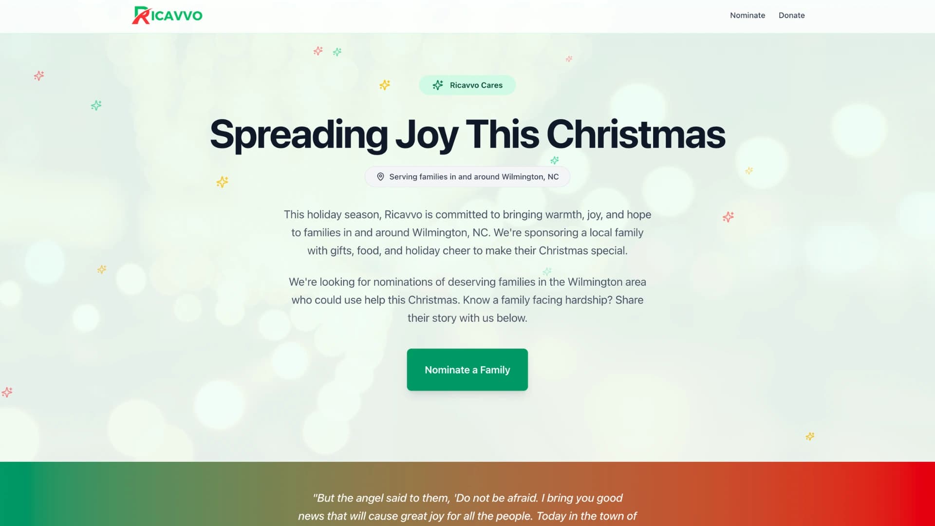 Ricavvo Cares holiday charity campaign, Wilmington NC
